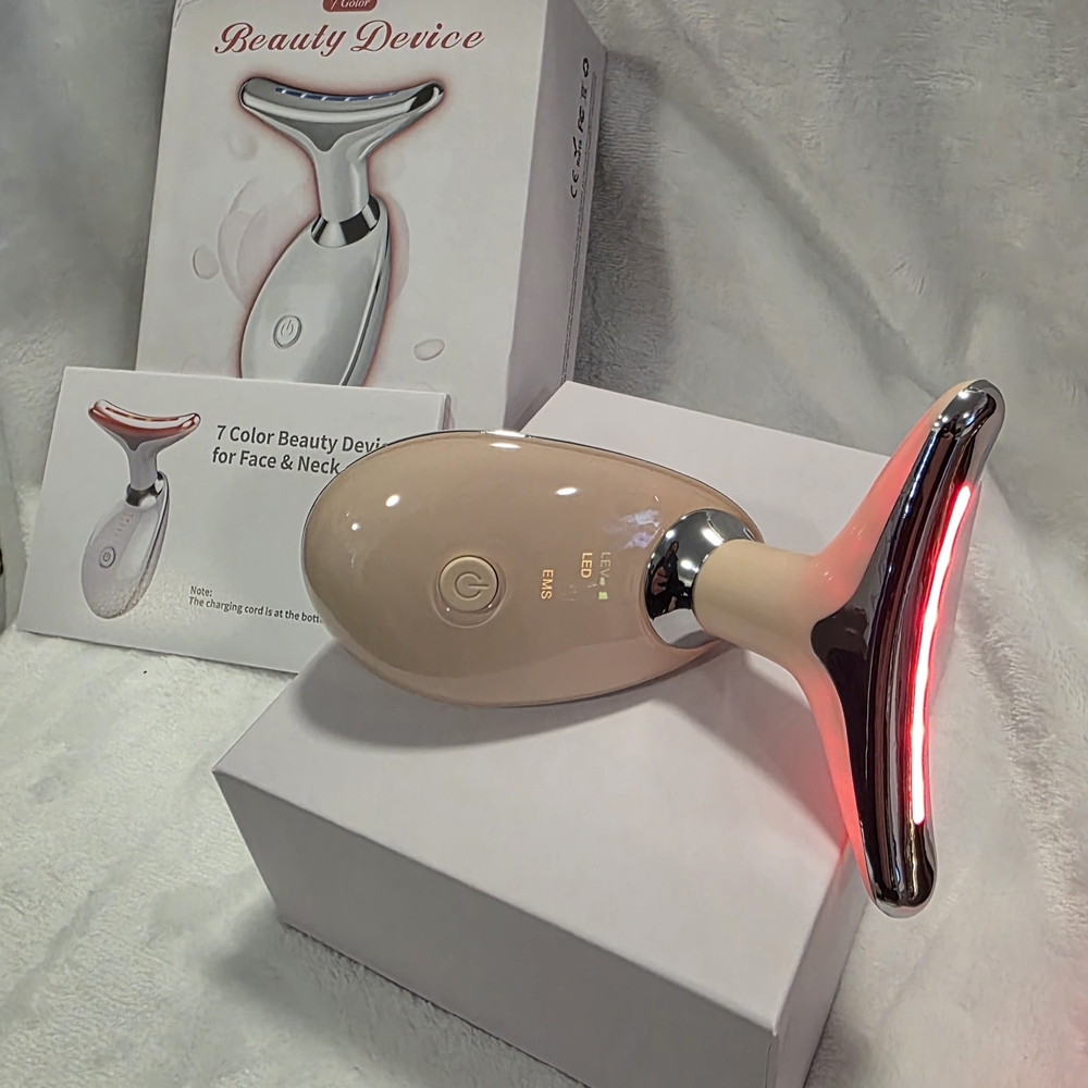 Beauty Device LED Facial & Neck Massager - Pink